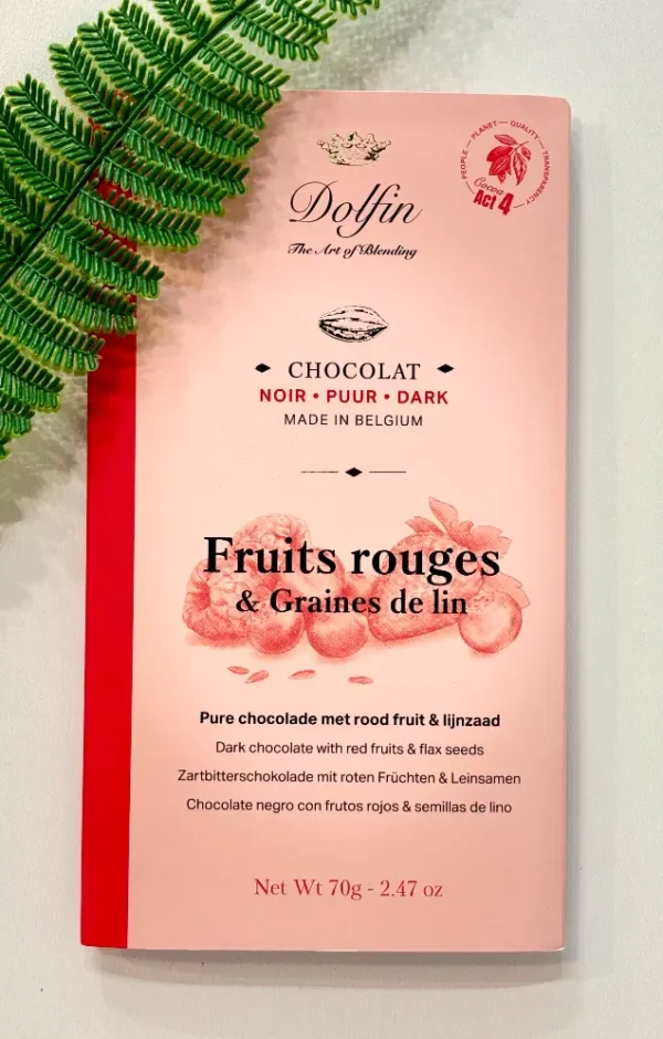 Chocolat Dolfin Fruits Rouges & Graines de Lin – Saveur Originale