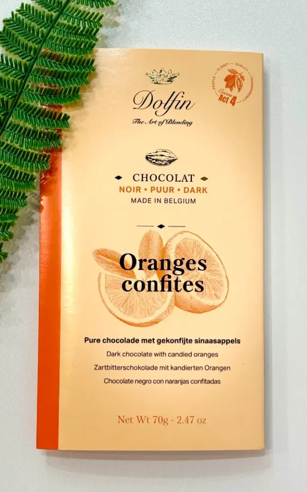 Chocolat Dolfin aux Oranges Confites – Saveur Fruitée