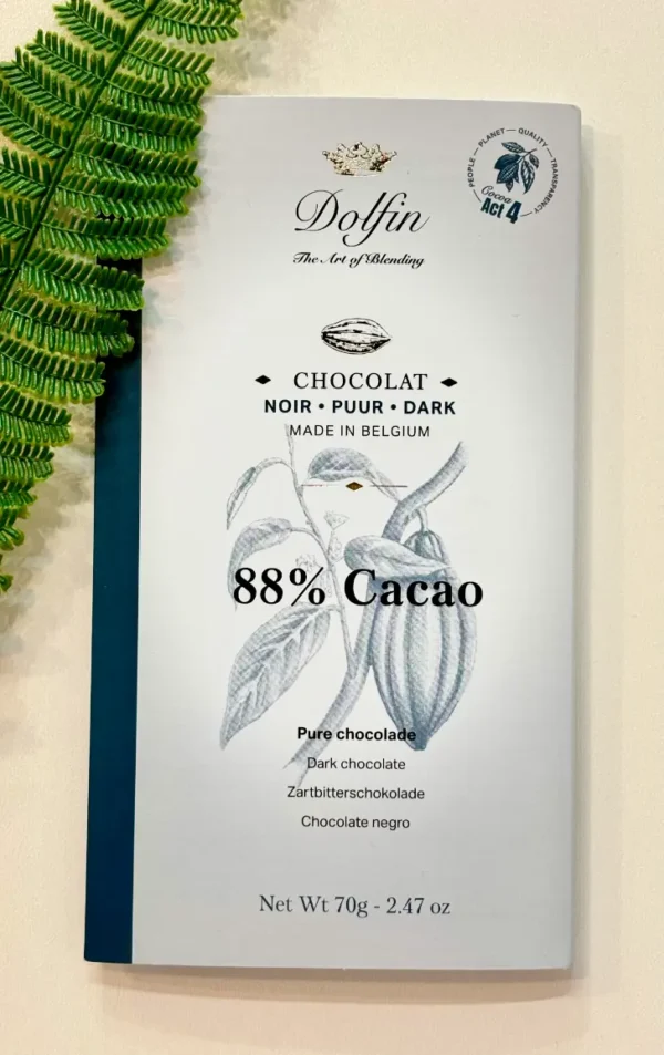 Chocolat Noir 88% Cacao – Tablette Intense Dolfin